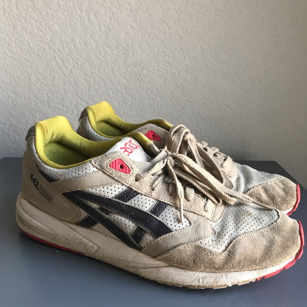 ASICS Gel Saga Tan Black Red Sneakers